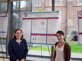Leah Shelser posing with her thesis adviser Barbara Juhasz. "The Age-of-Acquisition Effect in Patients with Language Impairments"