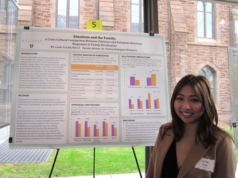 Best Poster Winner, Leslie Tan, B.A./M.A. '12, "Emotions and the Family: A Cross-Cultural Comparison of Pakistani and European-American Responses to Family Devaluation"