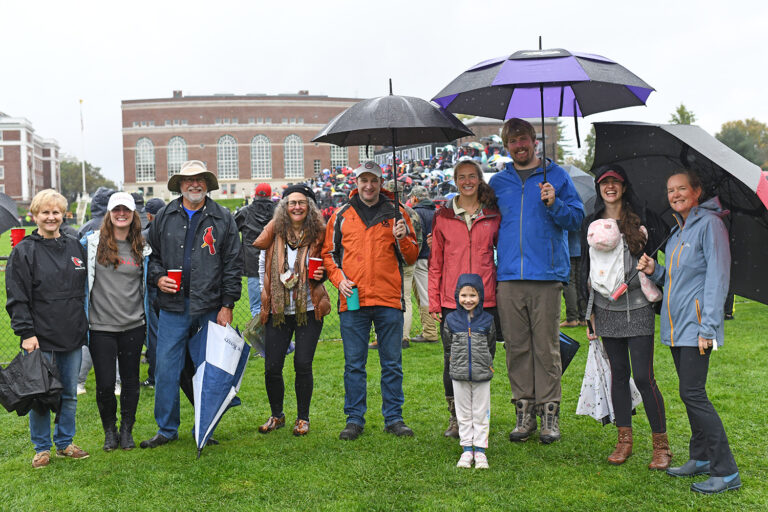 The family of the late Director of Athletics and Head Football Coach Don Russell gathered at Wesleyan’s Homecoming football game on Oct. 30 as part of Homecoming/Family Weekend activities.