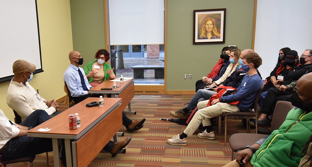 Class of 2021 graduates Josh Hinman, Clyde Meikle, and Michael Braham received Wesleyan Bachelor of Liberal Studies degrees through the Center for Prison Education. They shared their experiences at a WESeminar held in late October.