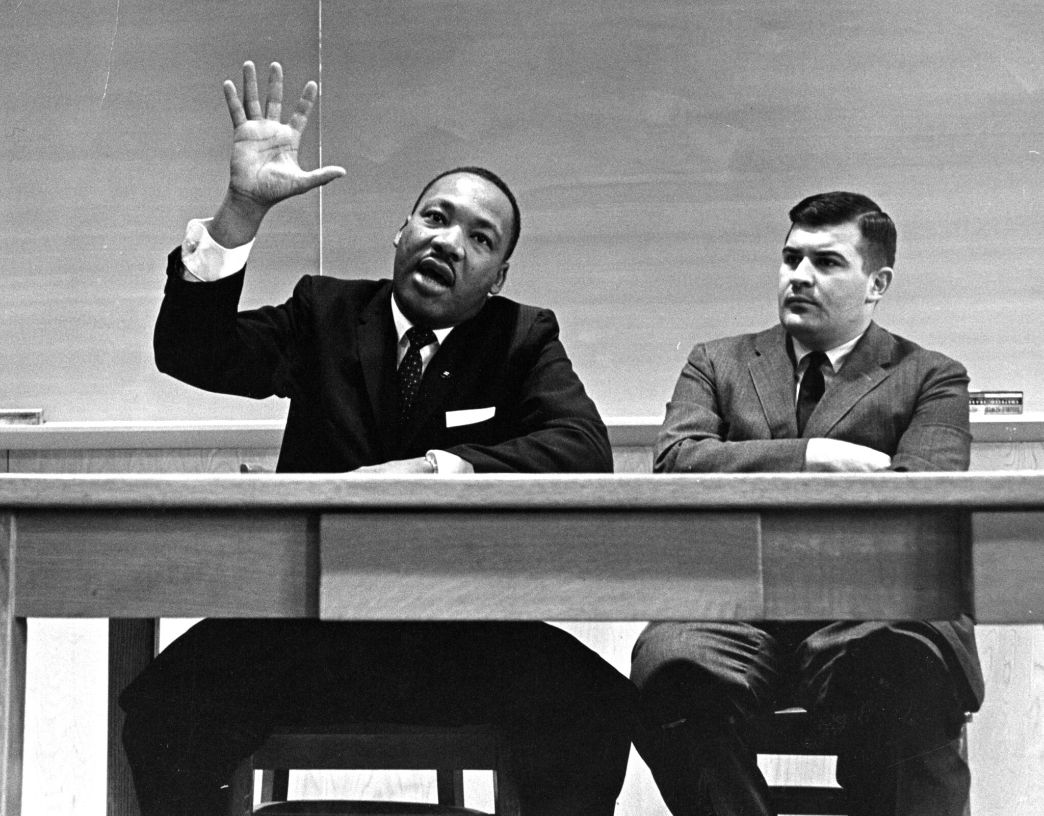 King had a close relationship with religion professor John Maguire (right). The pair became friends over a weekend at a seminary in the late 1950s. After King’s murder, Maguire named his newborn daughter after the fallen civil rights leader.