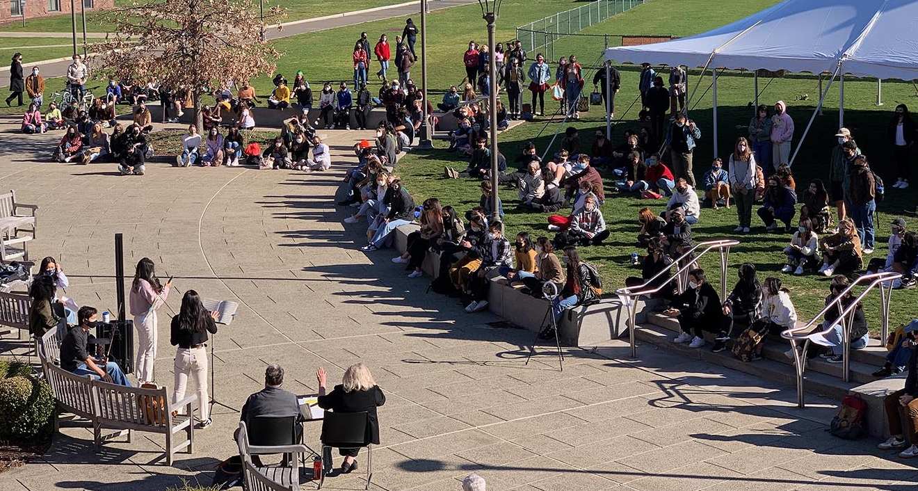 Students organized a vigil on March 30 to reflect on a recent attack against Asians and Asian Americans.