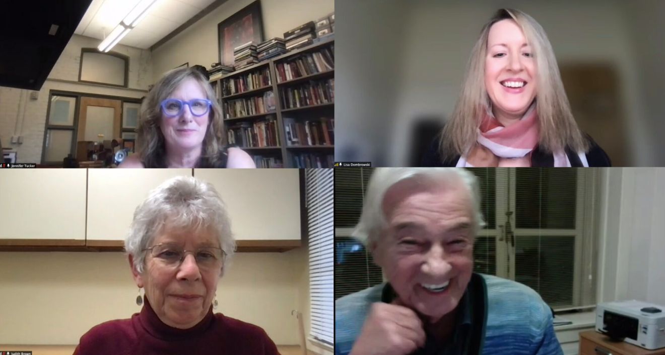 Jennifer Tucker, associate professor of history, and Lisa Dombrowski, associate professor of film (pictured at top) moderated a virtual discussion on Dec. 6 with author Judith Brown, professor emerita of history, and film director Paul Verhoeven regarding the film Benedetta. The movie, released on Dec. 3, is based on Brown’s book, Immodest Acts: The Life of a Lesbian Nun in Renaissance Italy .