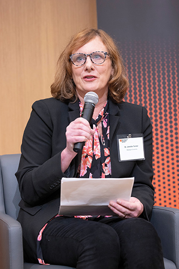 Jennifer Tucker, associate professor of history and founding director of the Center for the Study of Guns and Society at Wesleyan. Photo by Allison Shelley.
