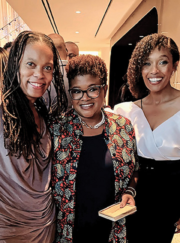 Kindred spirits Michele Barnwell ’89, Attica Locke, and Tembi Locke ’92.