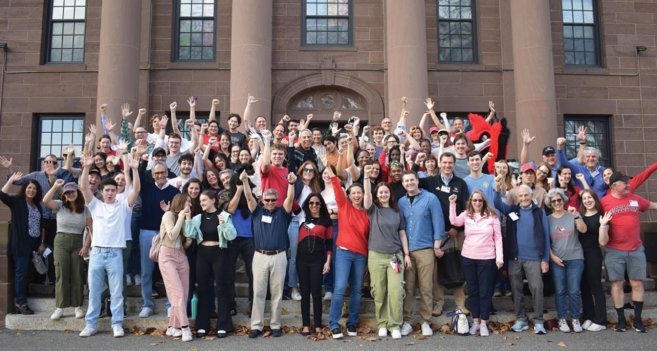 As part of Homecoming Family Weekend 2022, legacy alumni and their students gathered on the steps of North College for the traditional Legacy Photo.