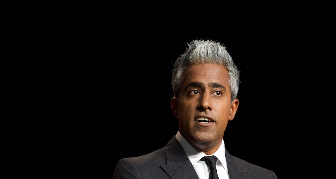 Anand Giridharadas, internationally bestselling author and defender of democracy, who will close the convening in conversation with President Michael S. Roth ’78.