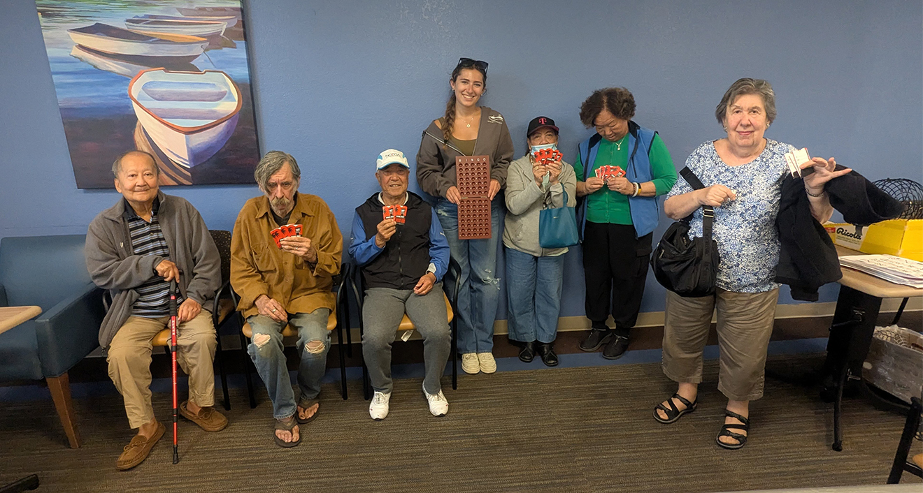 Elana Hartley '28 organized events at senior centers as part of her internship for HIP Housing.