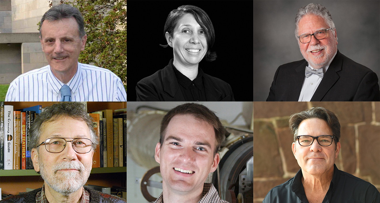 Headshots of six faculty recipients of awards for research and leadership