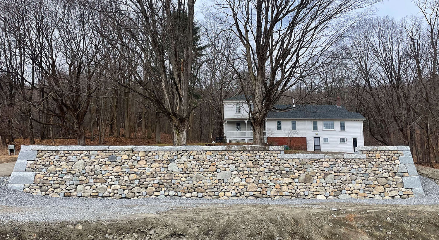 large stone retaining wall