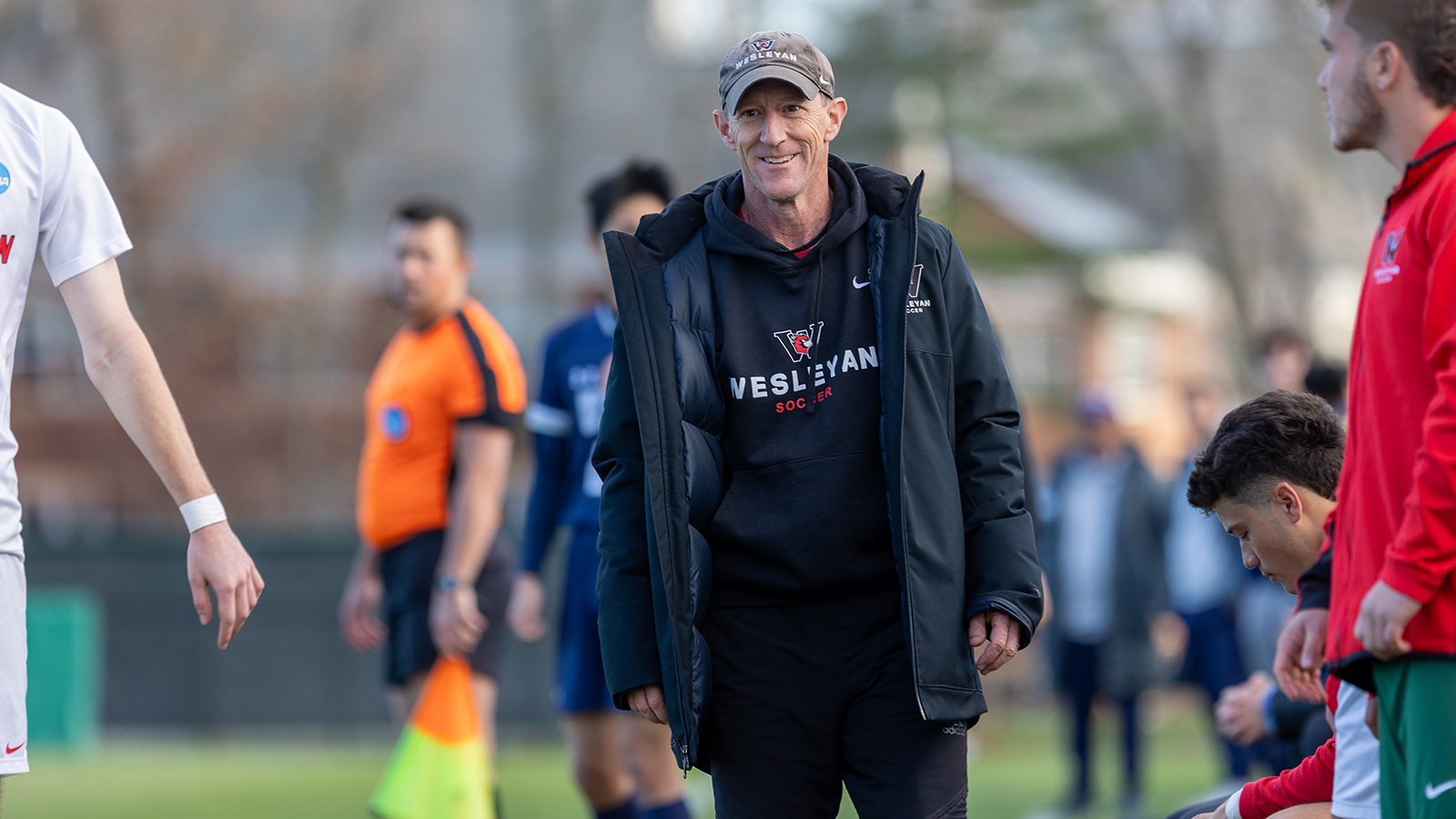 Soccer coach at tournament