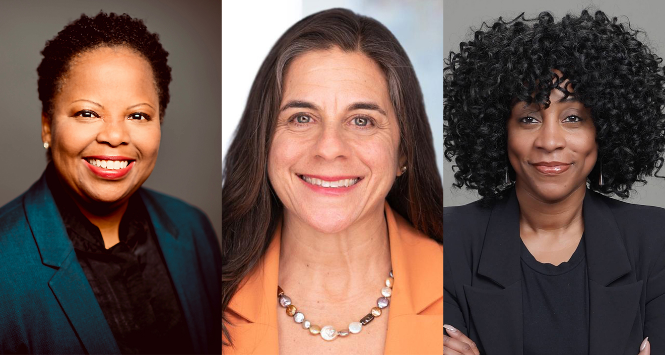 Headshots of three new trustee members