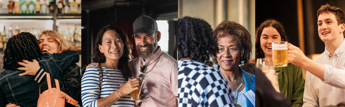 A collage of photos capturing Wesleyan Alumni at several events