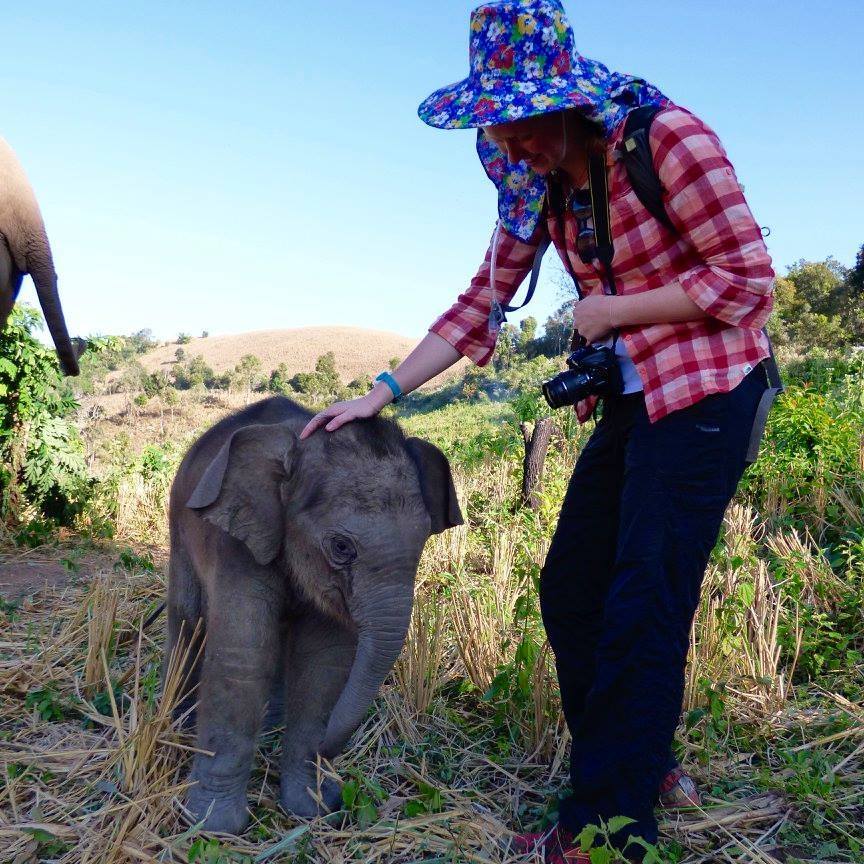 Picture of Rebecca Winkler and Elephant