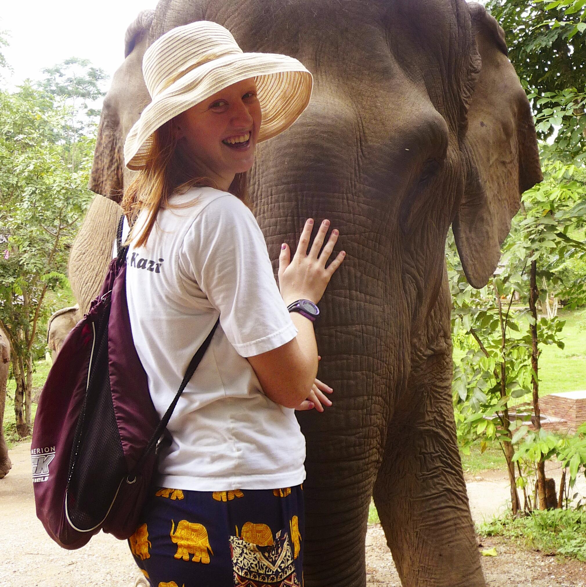 Picture of Rebecca Winkler and Elephant