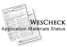 WesCheck - Application Materials Status