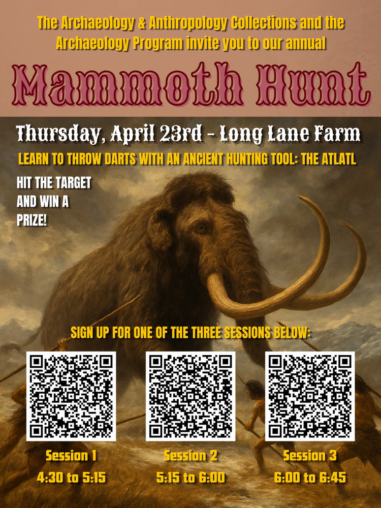 Mammoth hunt poster with QR Codes