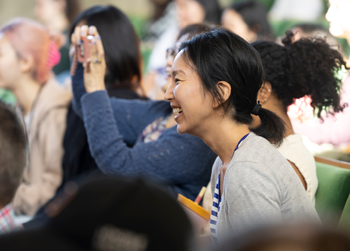 Audience members enjoying a workshop 