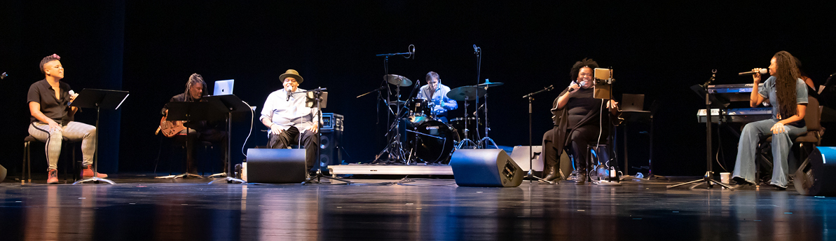 Musicians performing on stage