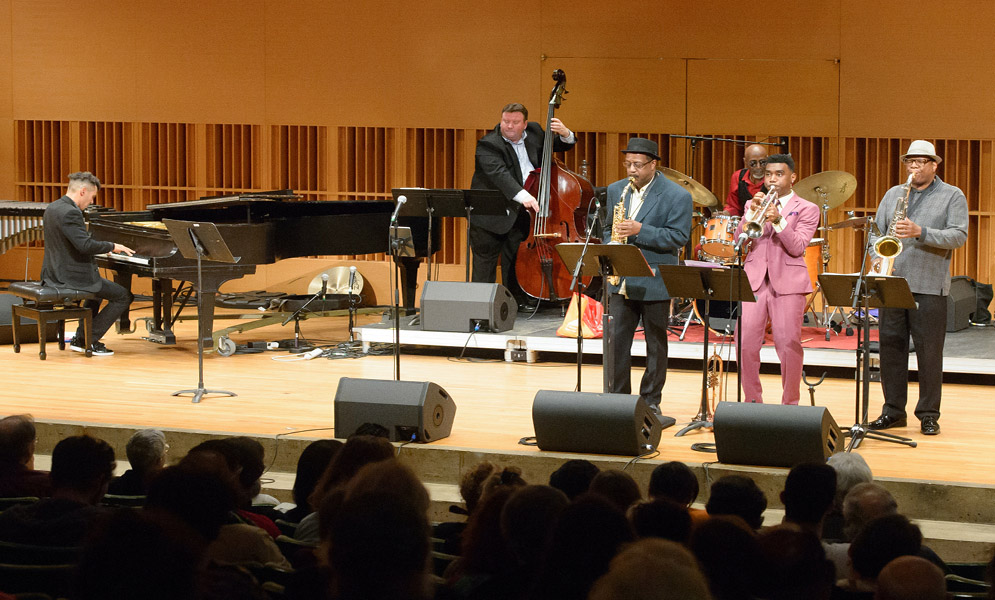 Musicians performing on stage