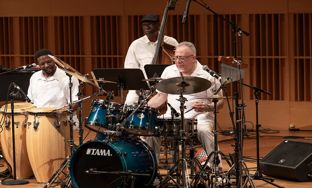 Musicians performing on stage