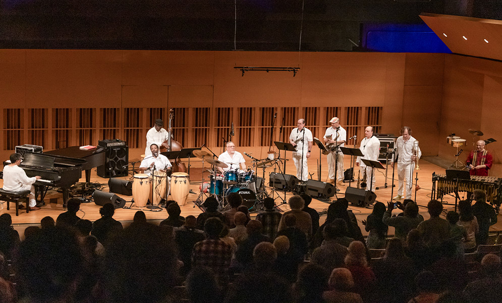 Musicians performing on stage