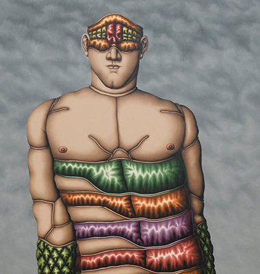 Painting of man with sunglasses 