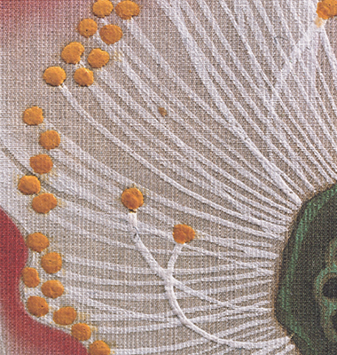 Detail of flower on tapestry