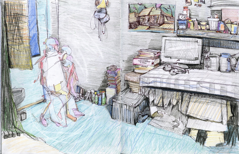 Veronica-May Clark, Untitled, 2025. Colored pencil on paper, 11 x 17 inches.
