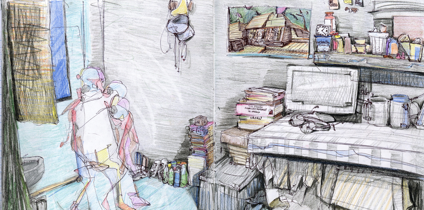 Veronica-May Clark, untitled, 2025. Colored pencil on paper, 11 x 17 inches.