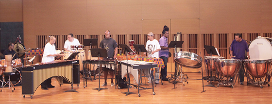 Percussion Discussion concert on Crowell Concert Hall stage