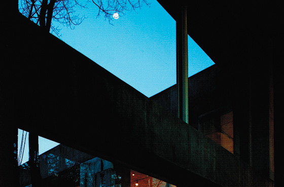 Zilkha Gallery at dusk