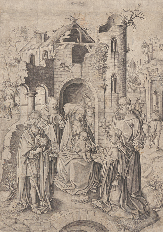 Master IAM of Zwolle (Netherlandish, active ca. 1470–1495), Adoration of the Magi, ca. 1490. Engraving.