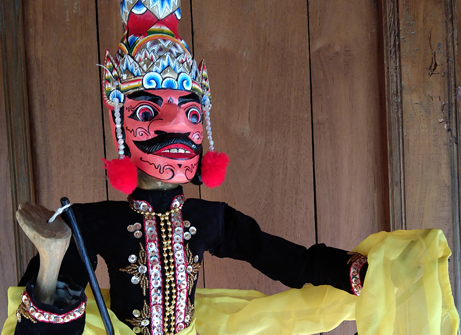 Wayang Golek puppet made of wood and cloth.
