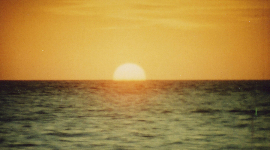 Detail of film still from Tacita Dean's "The Green Ray" (2001).