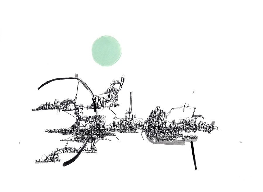 Renee Gladman, Untitled, green moon, 2019