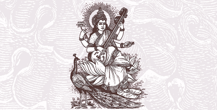 Saraswati Ma Drawing | Drawings, Teenage drawings, Saraswati painting