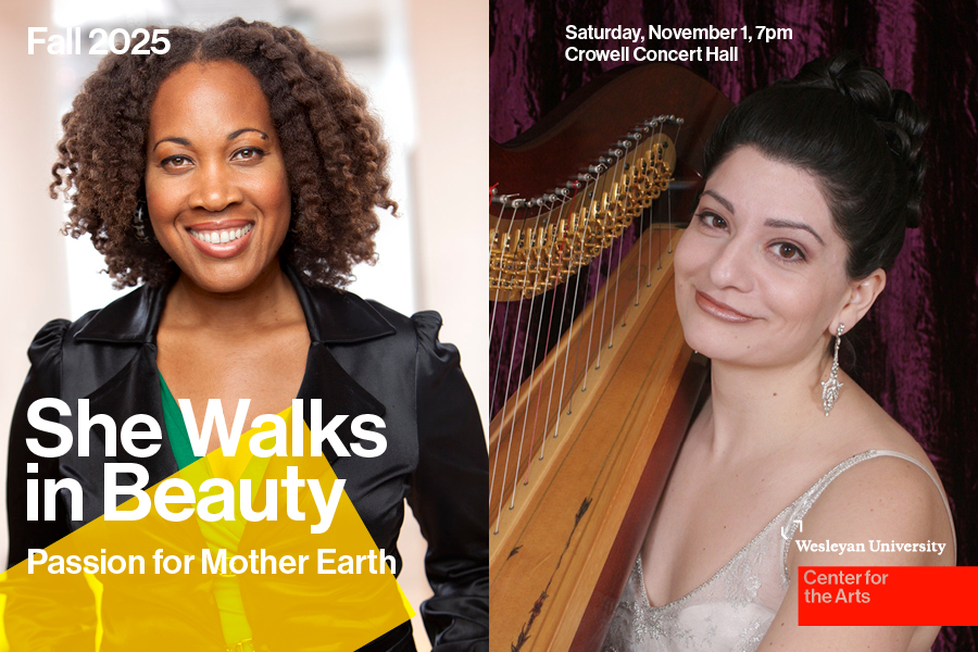 Janinah Burnett and Megan Sesma with harp