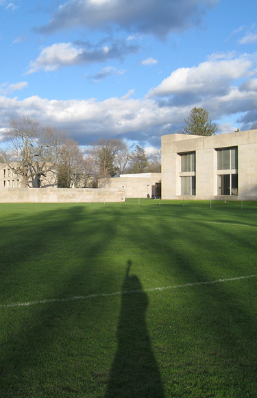 Center for the Arts looking east from field during sunset  - mobile version