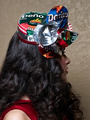 Chip-bag hat. (Belle McCluskey, creator; Byte Studios, photo)