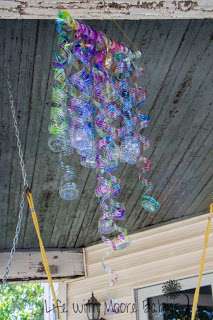 Bottle faux-glass sculptures (To make: http://lifewithmoorebabies.blogspot.com)