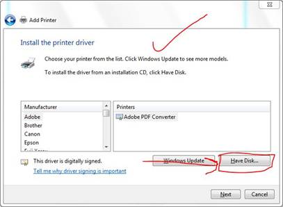 Printer Install Instructions