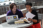 Students studying together over summer term