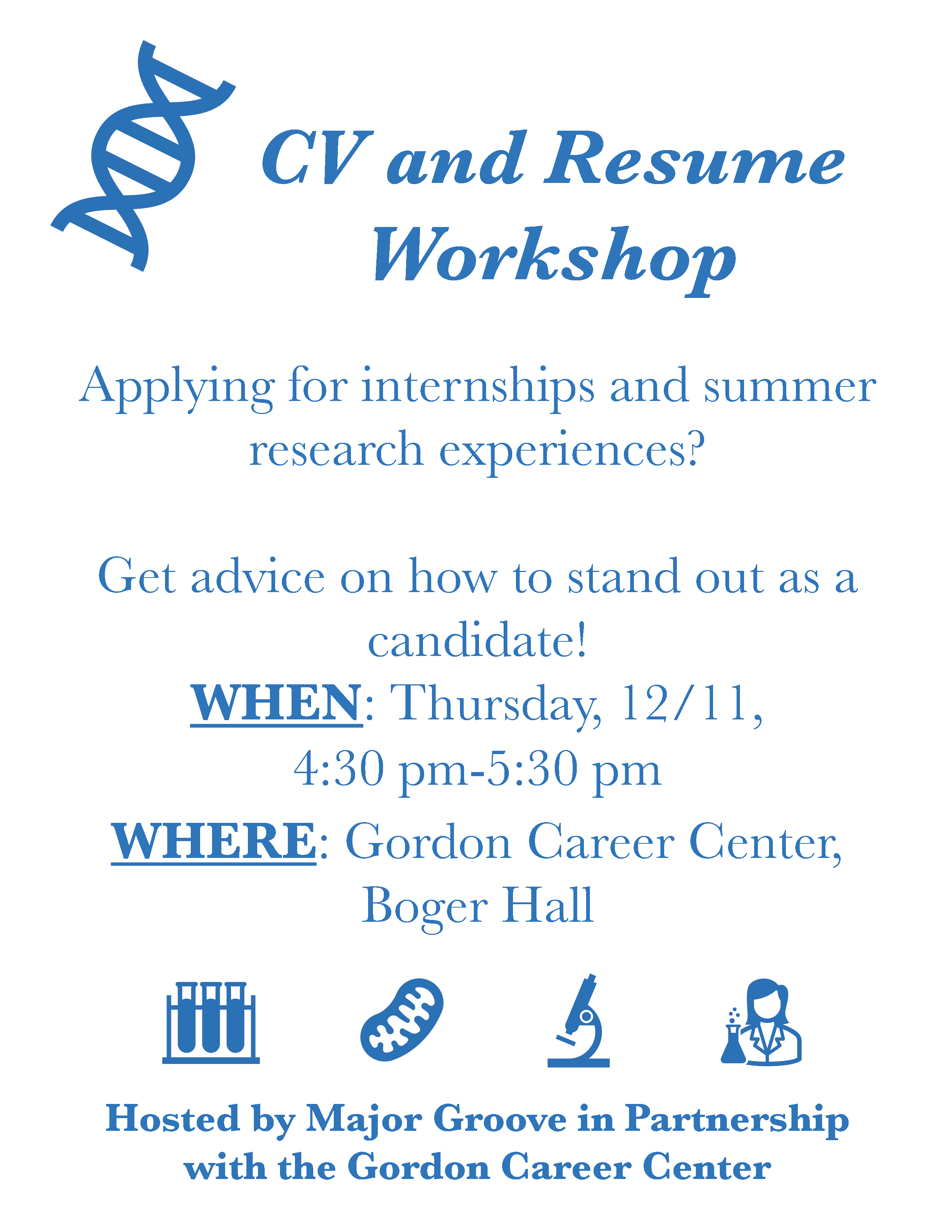 Major Groove CV Workshop Flyer