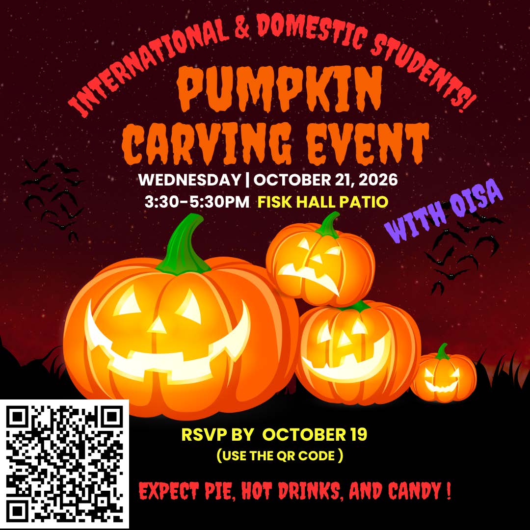 Flyer for OISA pumpkin carving event