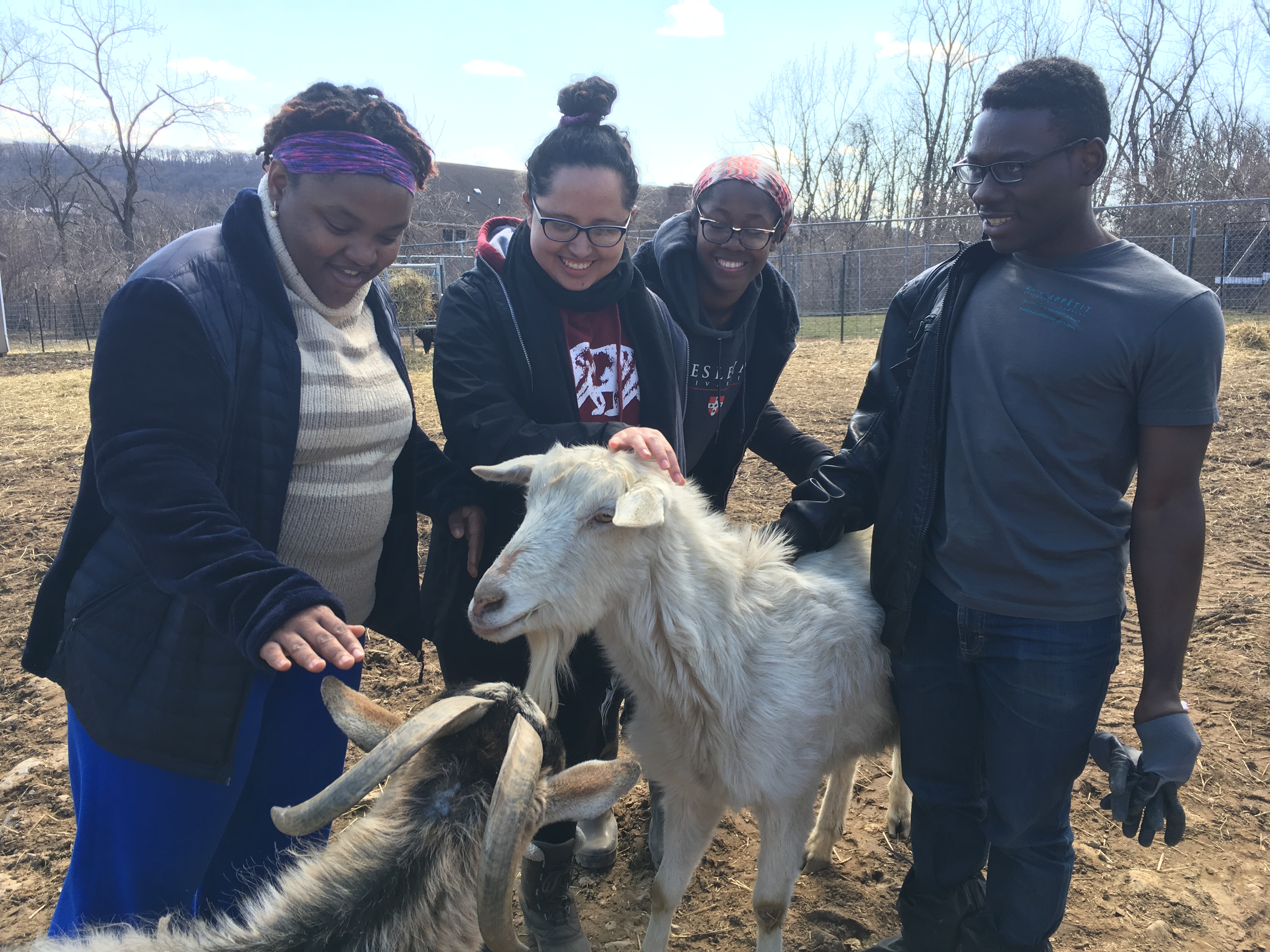 Students with animals