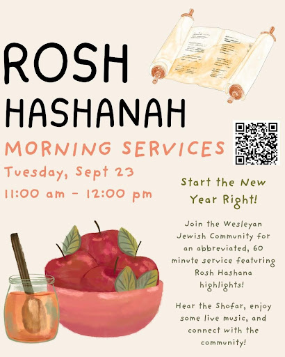 flyer inviting participants to rosh hashana morning service