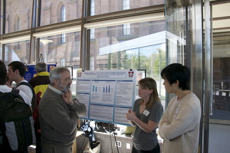Inslee Coddington and Luke Pang talking with David Bodznick, Dean of the Social Sciences.