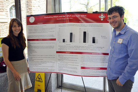 Elizabeth Reagan and Aaron Stern presented their research, "Evaluating Others and the 'Jekyll and Hyde Effect.'" This study of self-esteem on how people emotionally perceive others.