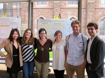 Prof Rodriguez Mosquera with her lab students, Leslie Tan, Chelsea Aiken, Sydney Hausman-Cohen, Gabriel Rossman, and Matthew Engel